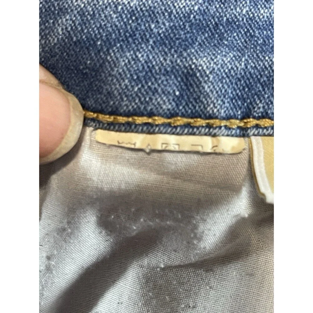 Michael Kors Gold-Embossed Slim Leg Blue Jeans - Size 12